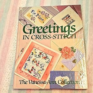 Vintage 1988 "Greetings In Cross-Stitch" Pattern Book